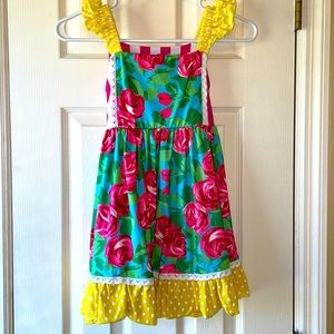 Girls Polka Dot & Roses Dress